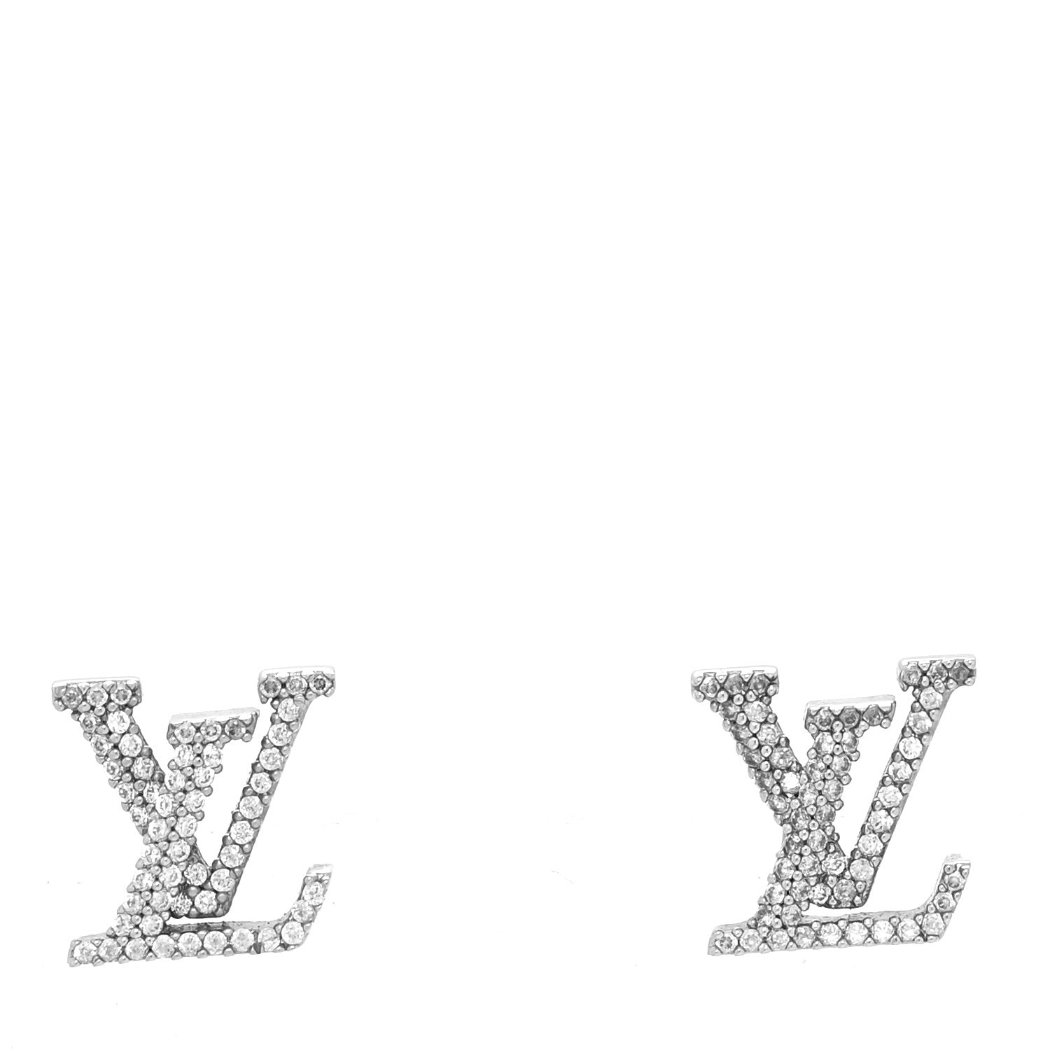 Louis Vuitton Crystal LV Iconic Earrings Silver 1 of 5