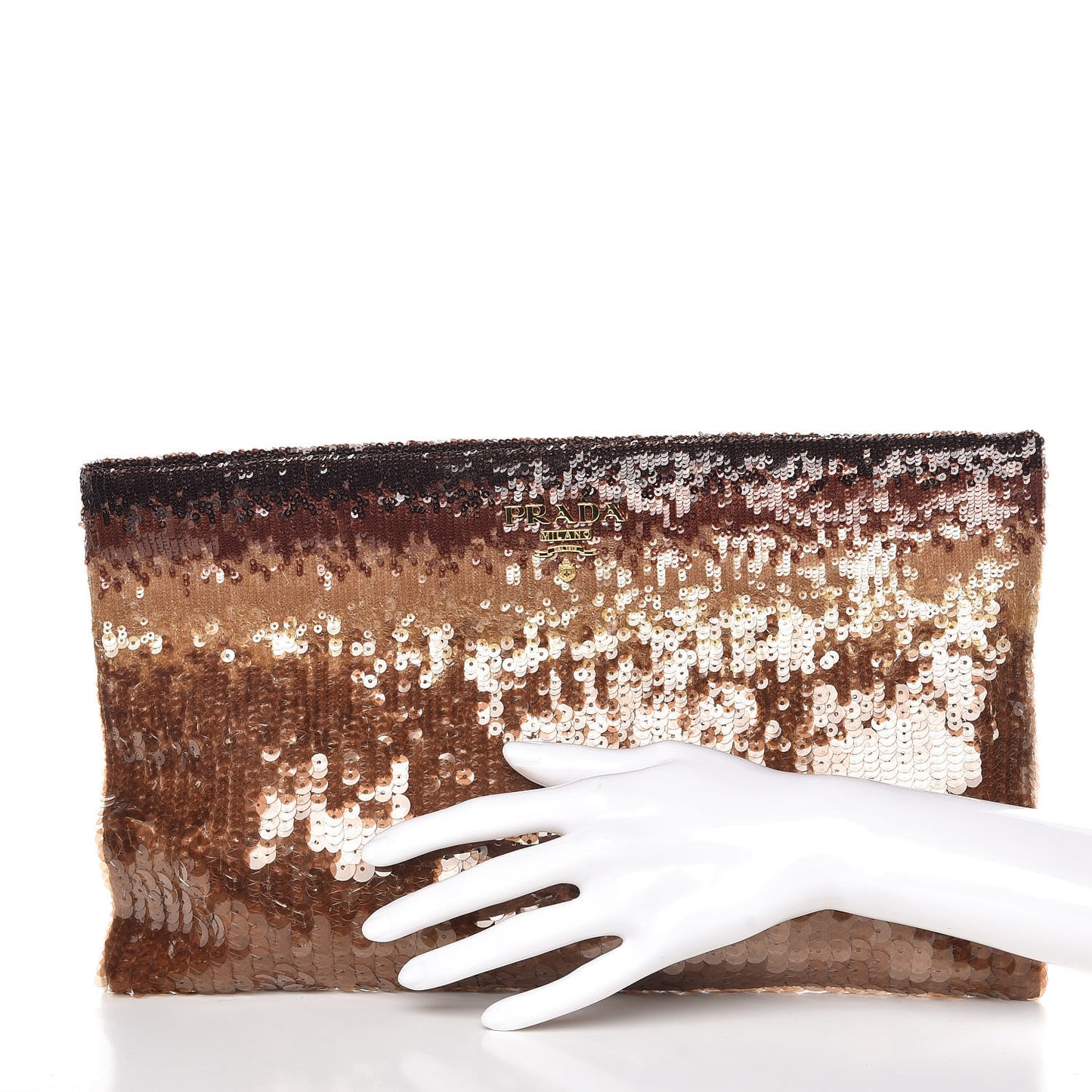 Sequin Ombre Clutch Bronze