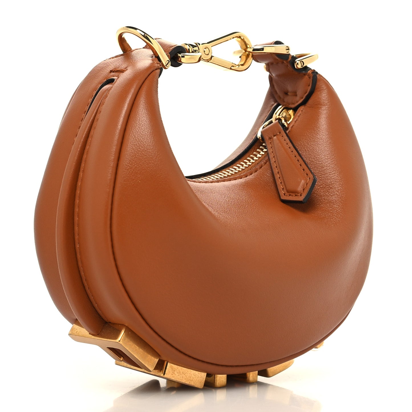 Vitello Grace Matte Nano Fendigraphy Hobo Charm Brandy