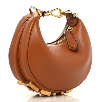 Fendi Vitello Grace Matte Nano Fendigraphy Hobo Charm Brandy 3 of 10