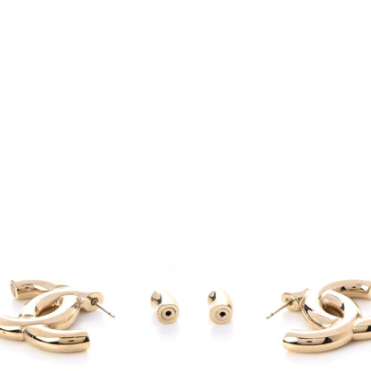 Chanel Metal Large CC Earrings Light Gold 3 of 5