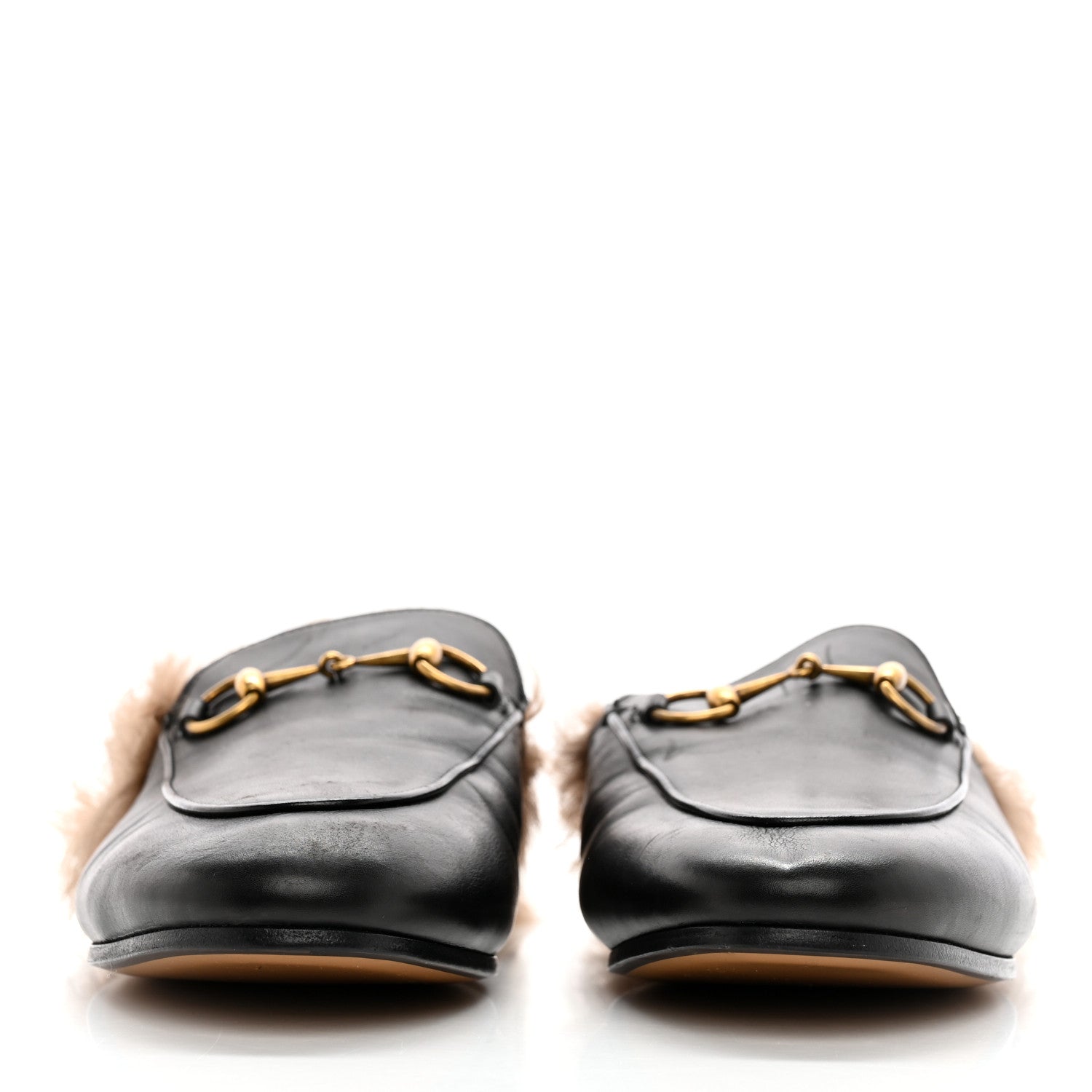 Gucci Calfskin Fur Womens Princetown Slippers 38 Black 2 of 11