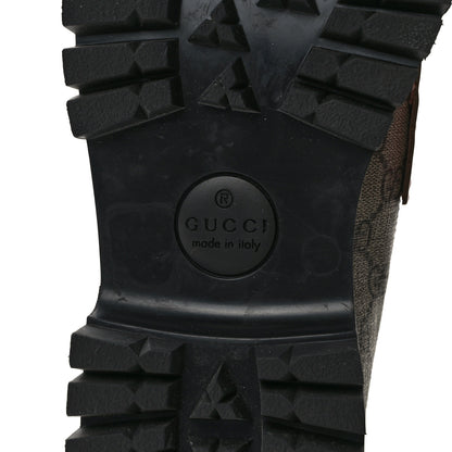Gucci GG Supreme Monogram Cordovan Lux Womens Harald Horsebit 25mm Platform Loafers 40 Beige Sugar Pink Crop Shine Purple Marine 6 of 9