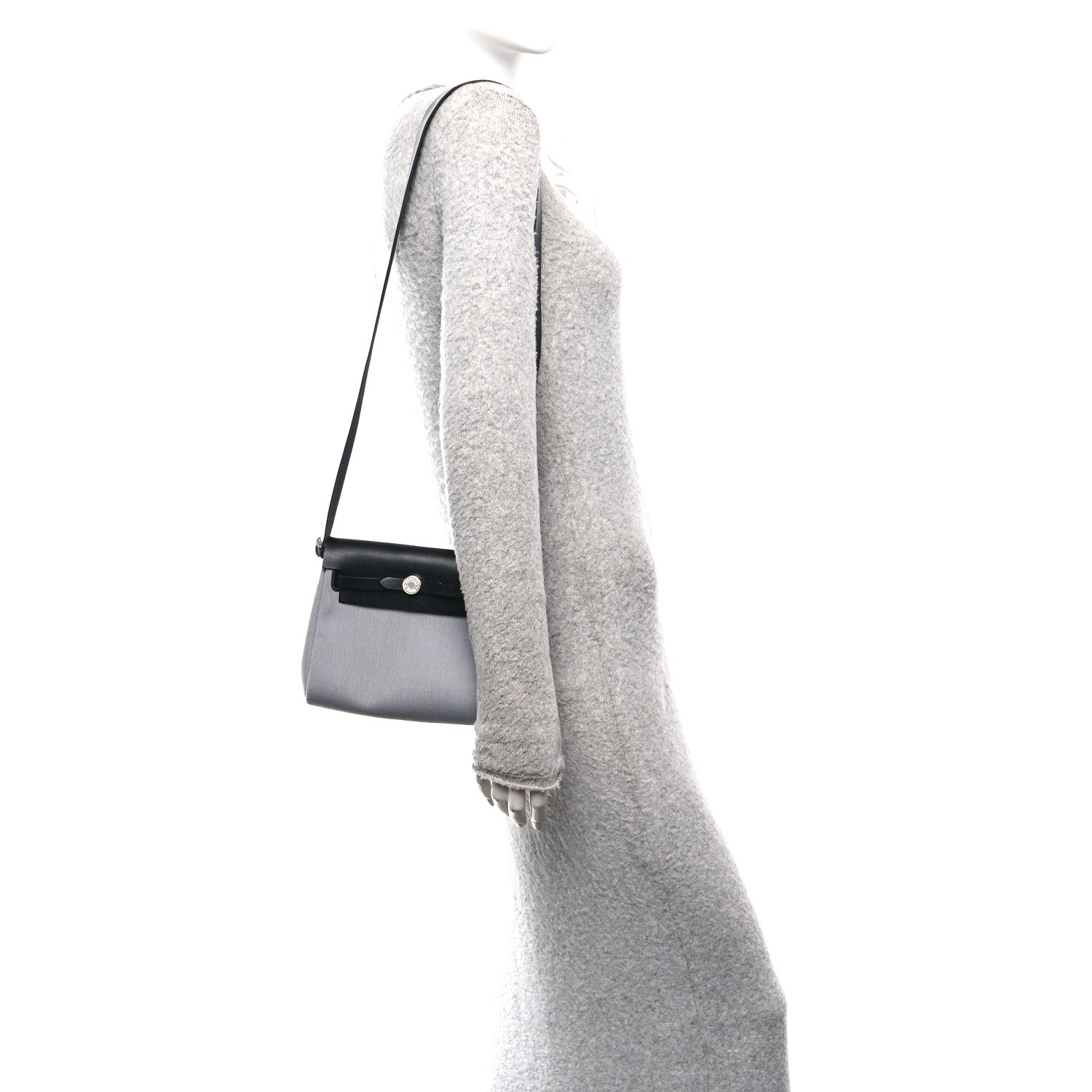 Hermes Military Toile Vache Hunter Herbag Zip Retourne 20 Gris Pantin Black 2 of 16