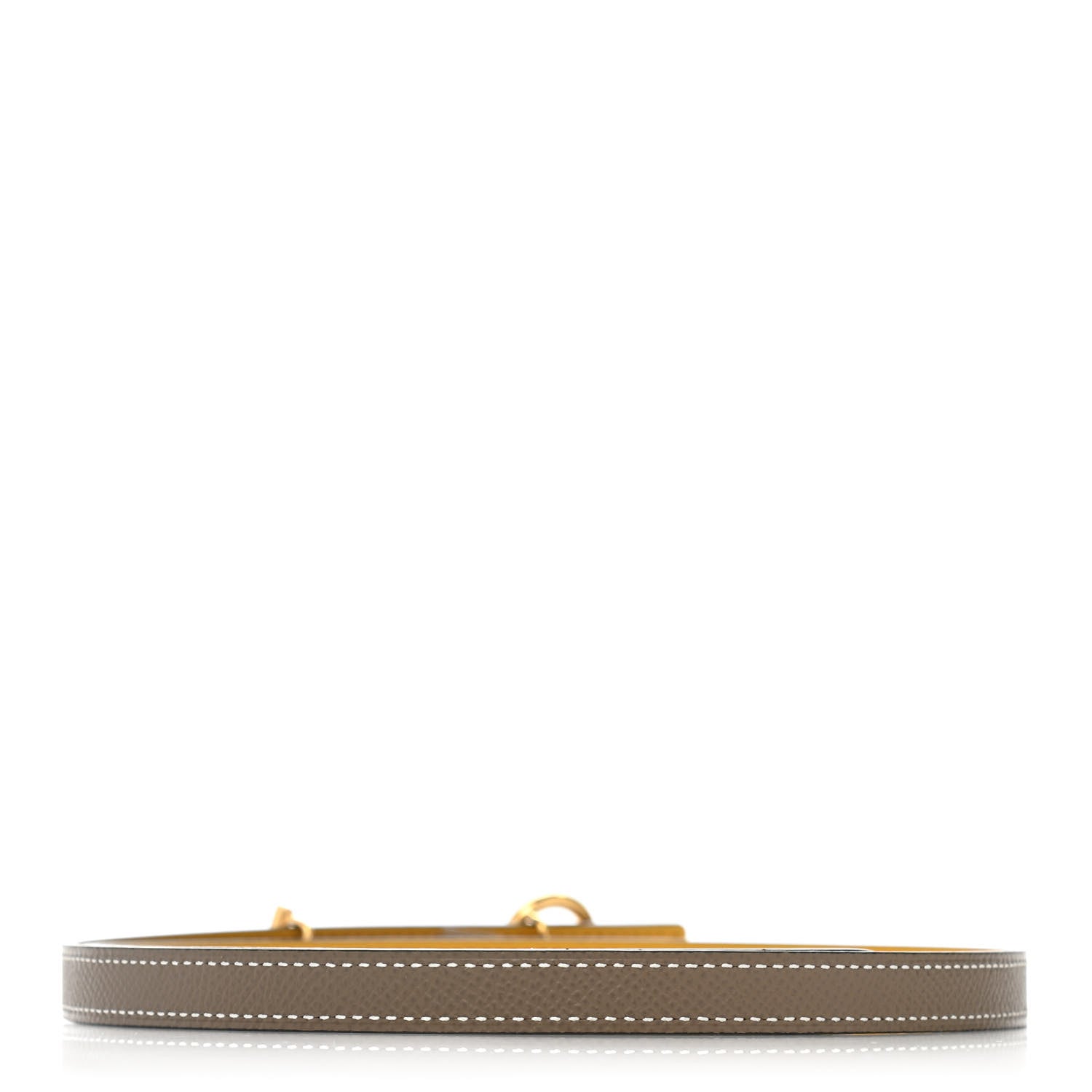 Hermes Epsom Swift Carrousel 13mm Belt 75 Etoupe Jaune Ambre 2 of 5