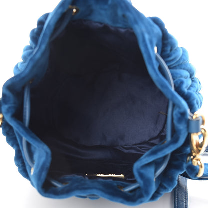 Miu Miu Velluto Matelasse Bucket Bag Cobalto 5 of 10