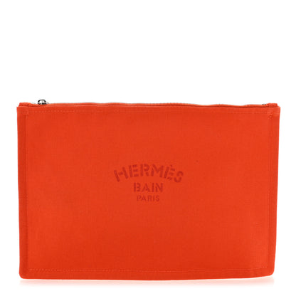 Hermes Toile Flat Yachting Pouch Orange 1 of 7