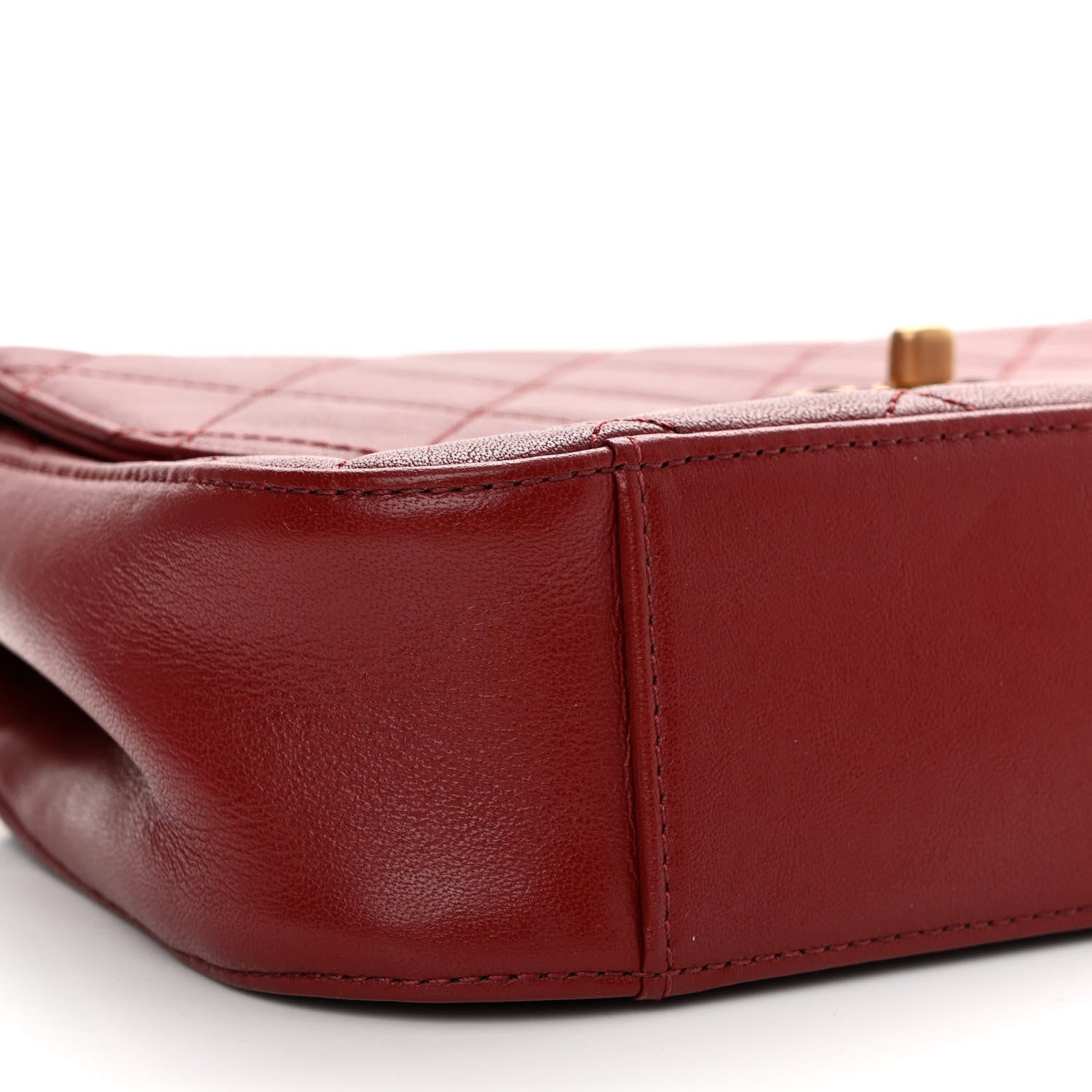 Chanel Lambskin Quilted Chain Infinity Top Handle Flap Burgundy 9 of 10