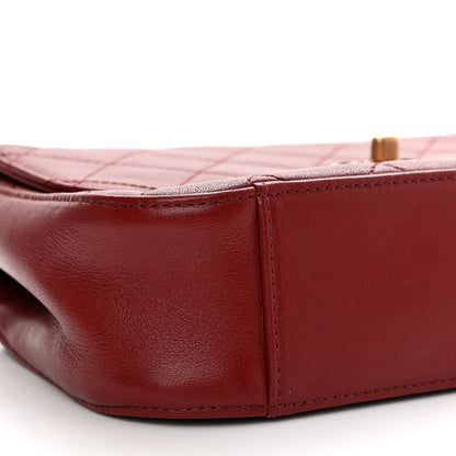 Chanel Lambskin Quilted Chain Infinity Top Handle Flap Burgundy 9 of 10