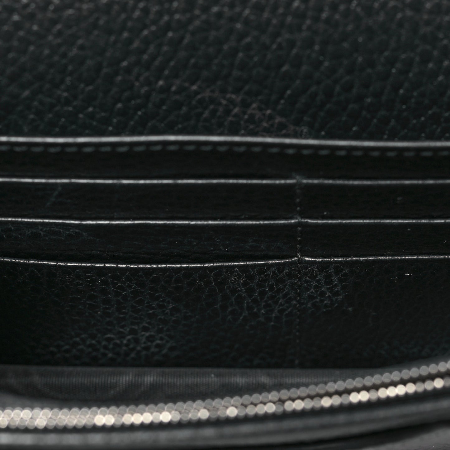 Dollar Calfskin Enamel Monochrome Mini GG Marmont Chain Wallet Black