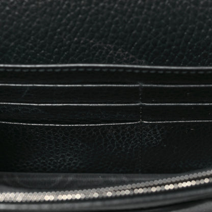 Gucci Dollar Calfskin Enamel Monochrome Mini GG Marmont Chain Wallet Black 10 of 10