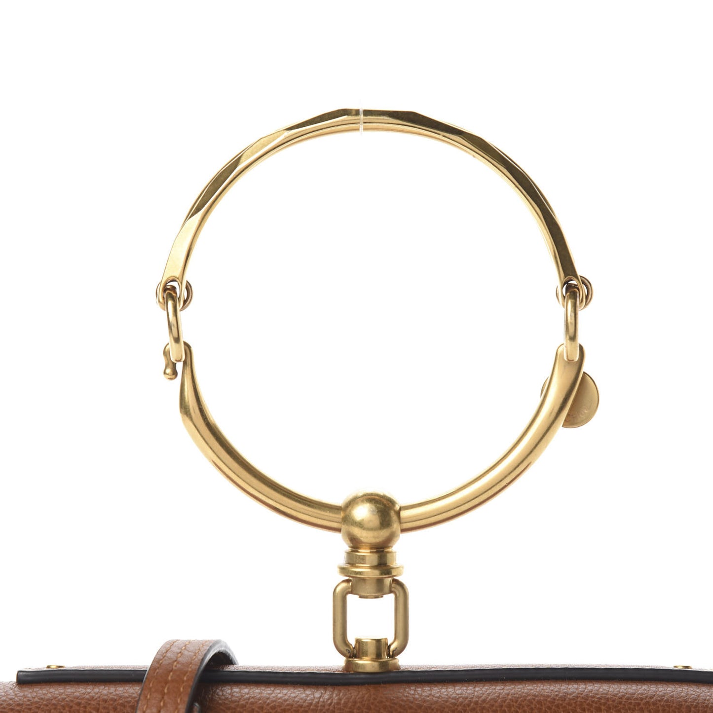 Calfskin Small Nile Bracelet Minaudiere Bag Caramel