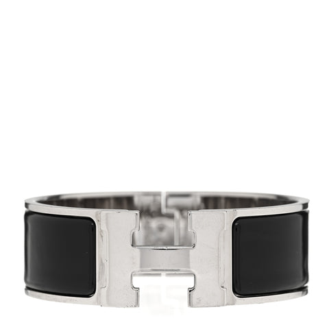 Enamel Wide Clic Clac H Bracelet PM Black