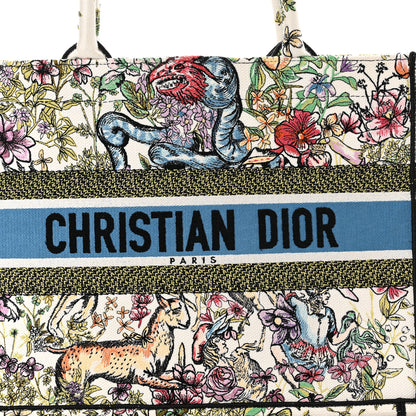 Christian Dior Canvas Embroidered Medium D-Constellation Book Tote Latte Multicolor 8 of 11