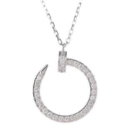Cartier 18K White Gold Diamond Juste Un Clou Paved Pendant Necklace 4 of 7