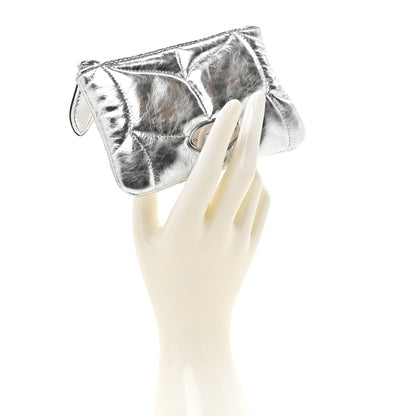 Mulberry Metallic Crinkled Calfskin Softie Zip Coin Pouch Silver 2 of 8