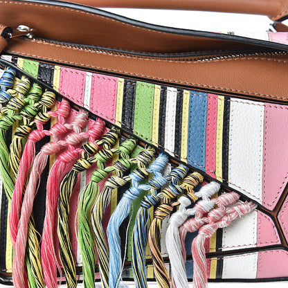 Loewe Calfskin Mini Fringe Puzzle Bag Pink Multicolor 8 of 11