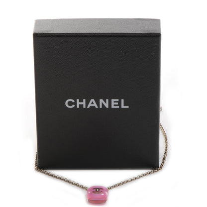 Chanel Glitter Resin CC Necklace Pink 5 of 5