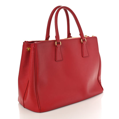 Prada Saffiano Large Galleria Double Zip Tote Fuoco 2 of 8