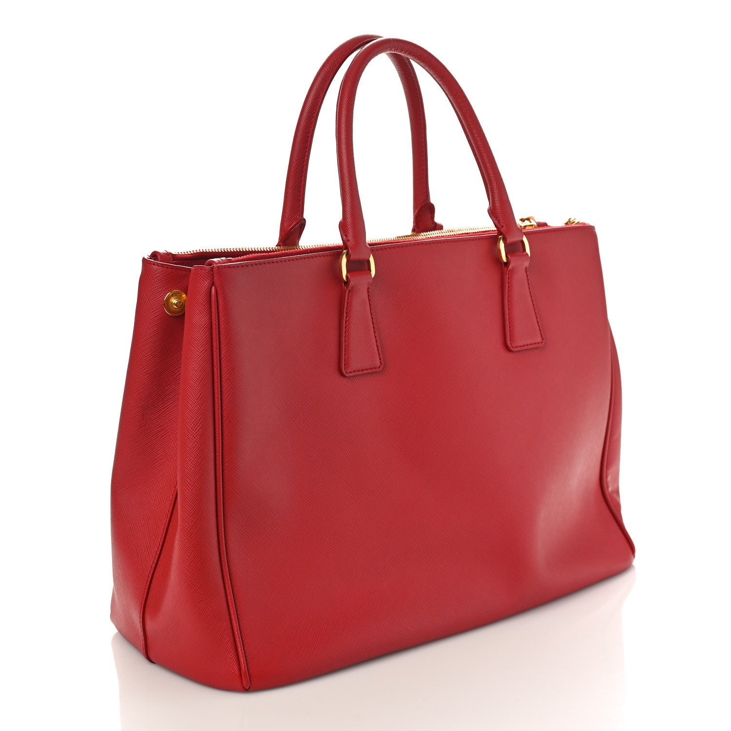 Prada Saffiano Large Galleria Double Zip Tote Fuoco 2 of 8