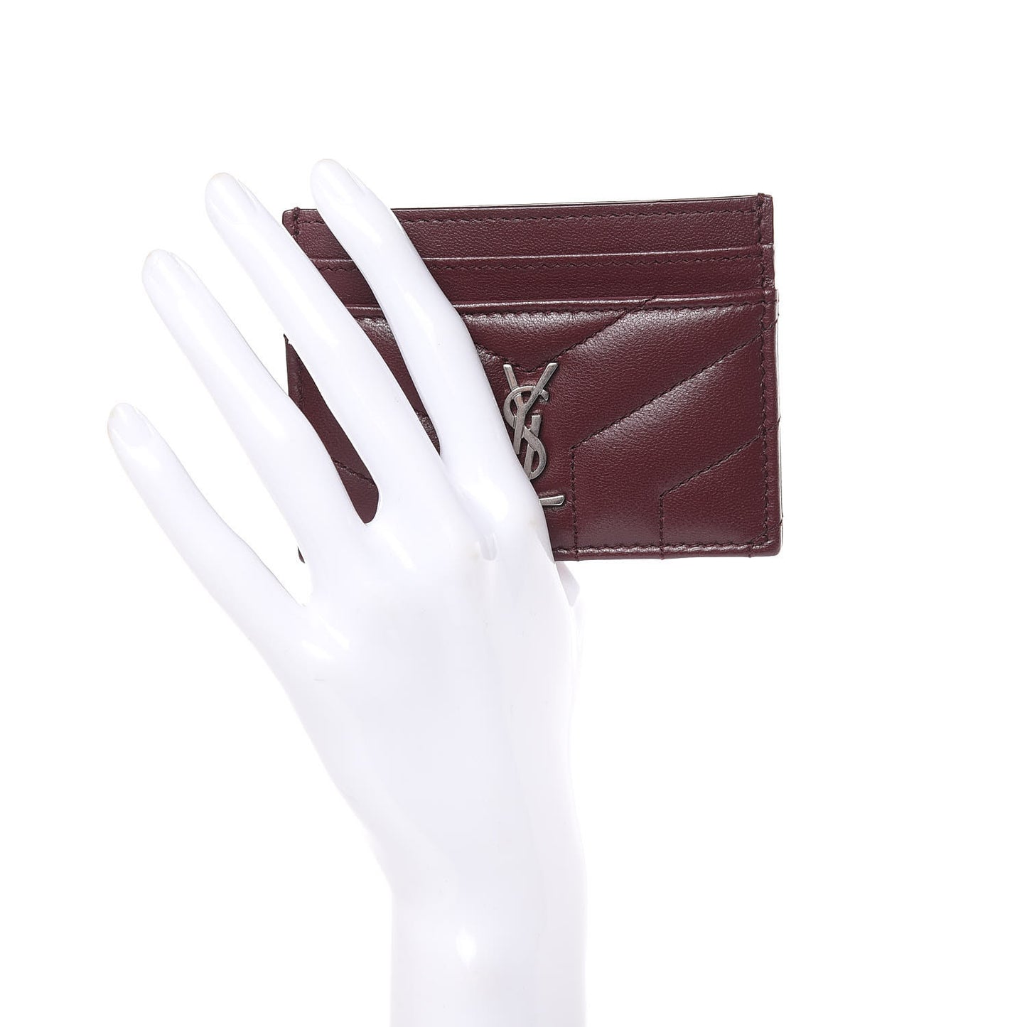 Nappa Y Quilted Monogram LouLou Credit Card Case Rouge Legion
