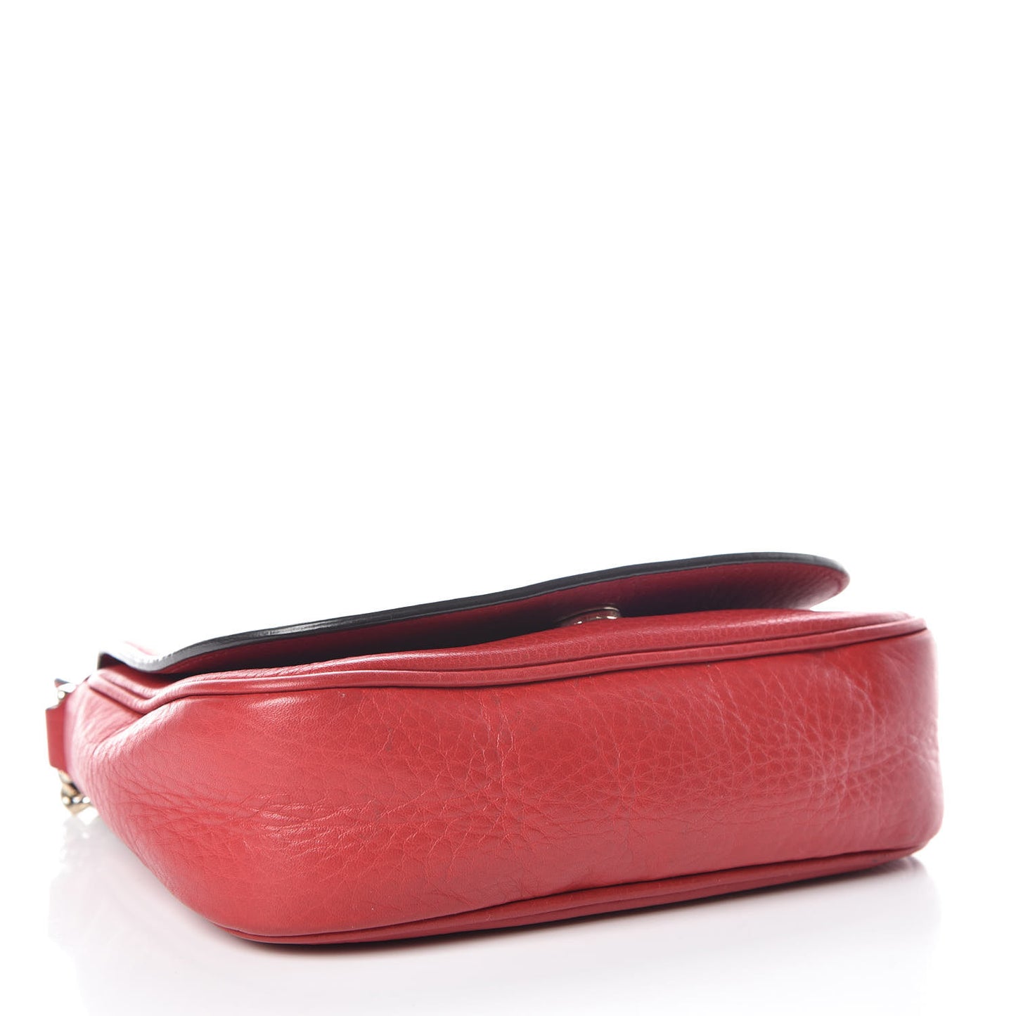Pebbled Calfskin Small Soho Flap Crossbody Red