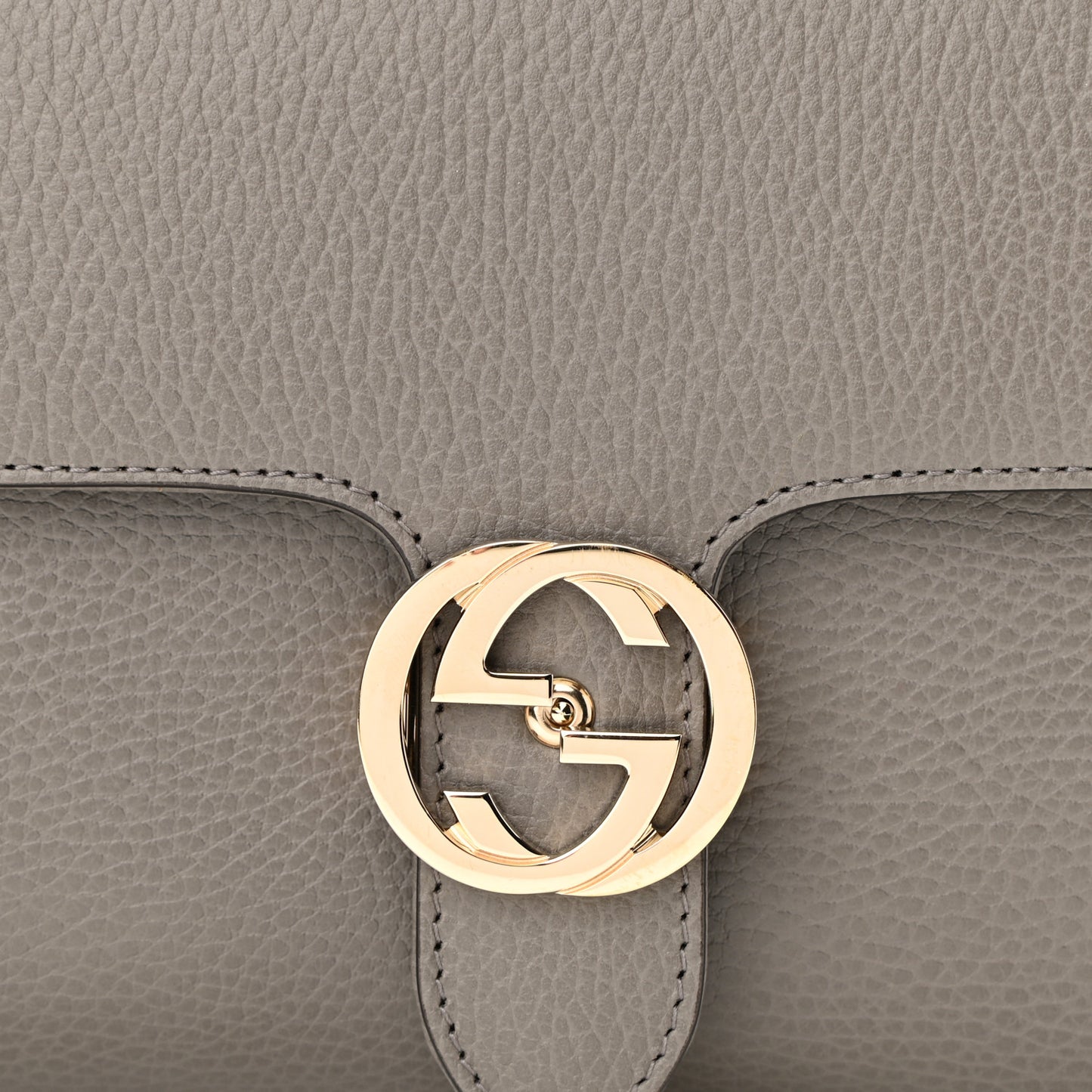 Dollar Calfskin Interlocking G Top Handle Shoulder Bag Loess