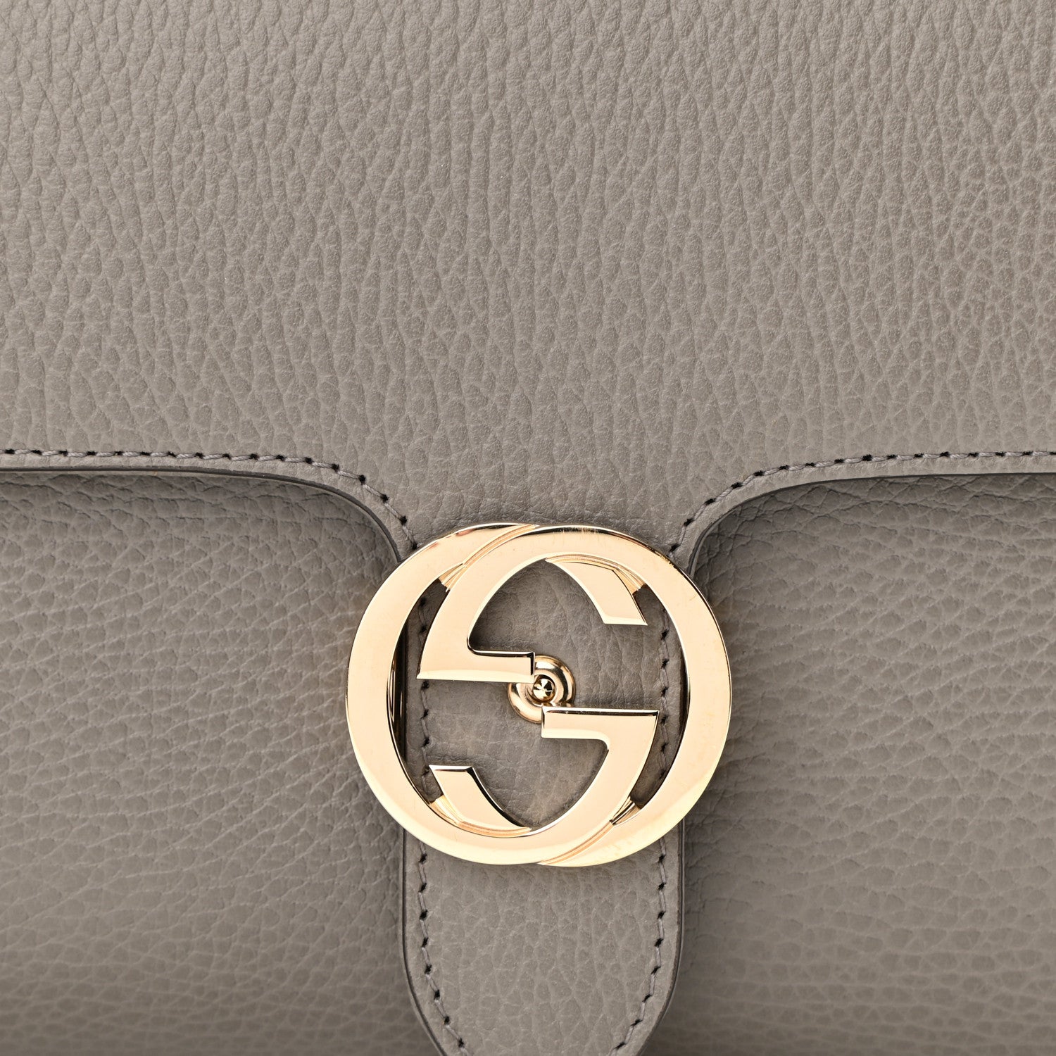 Gucci Dollar Calfskin Interlocking G Top Handle Shoulder Bag Loess 8 of 10