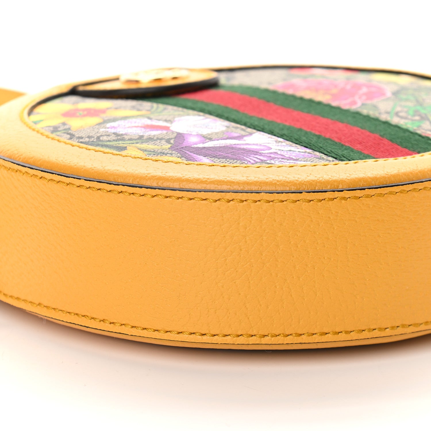 Gucci GG Supreme Monogram Flora Web Mini Ophidia Round Shoulder Bag Beige Multicolor Crop 8 of 9
