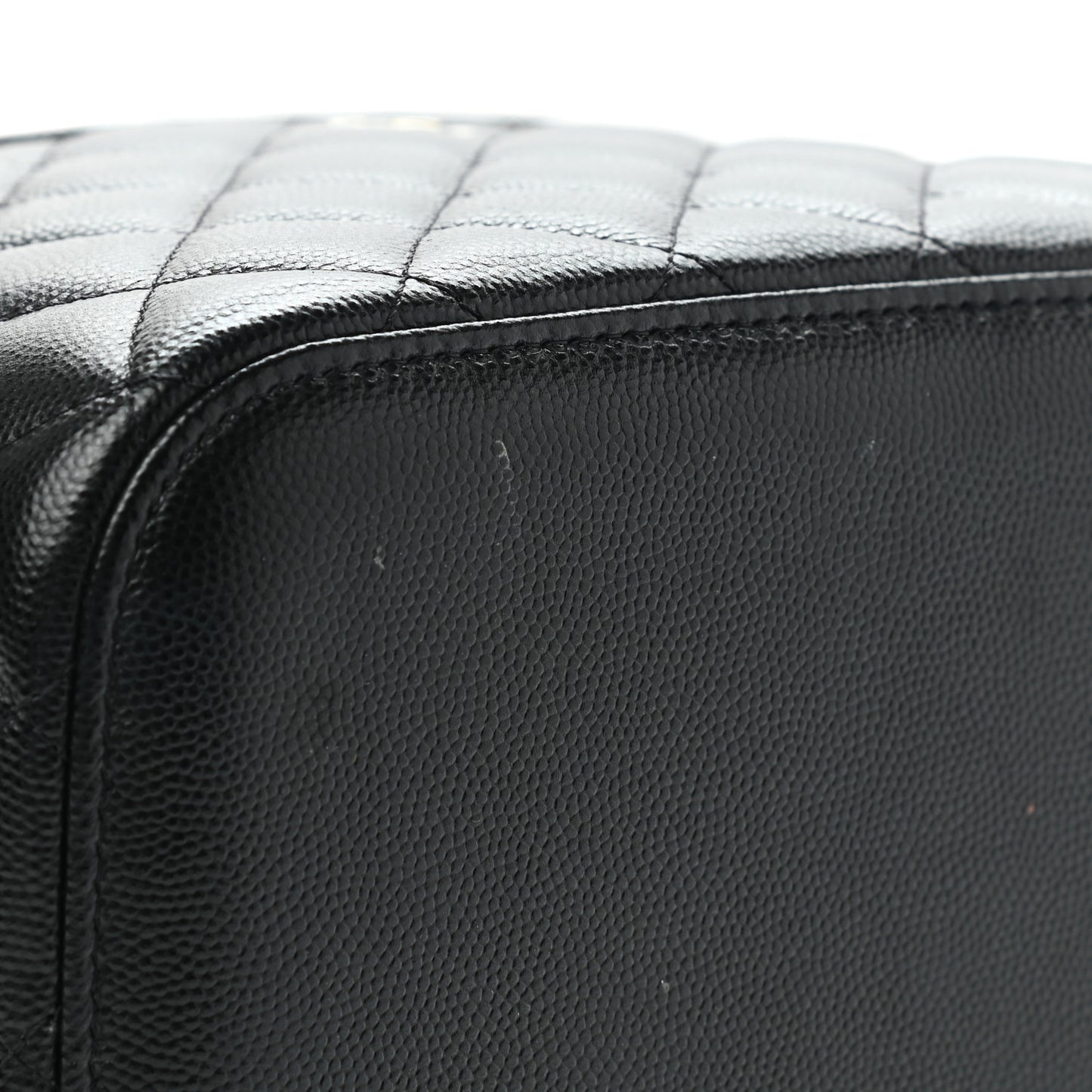 Caviar Quilted Large Vanity Pouch Black