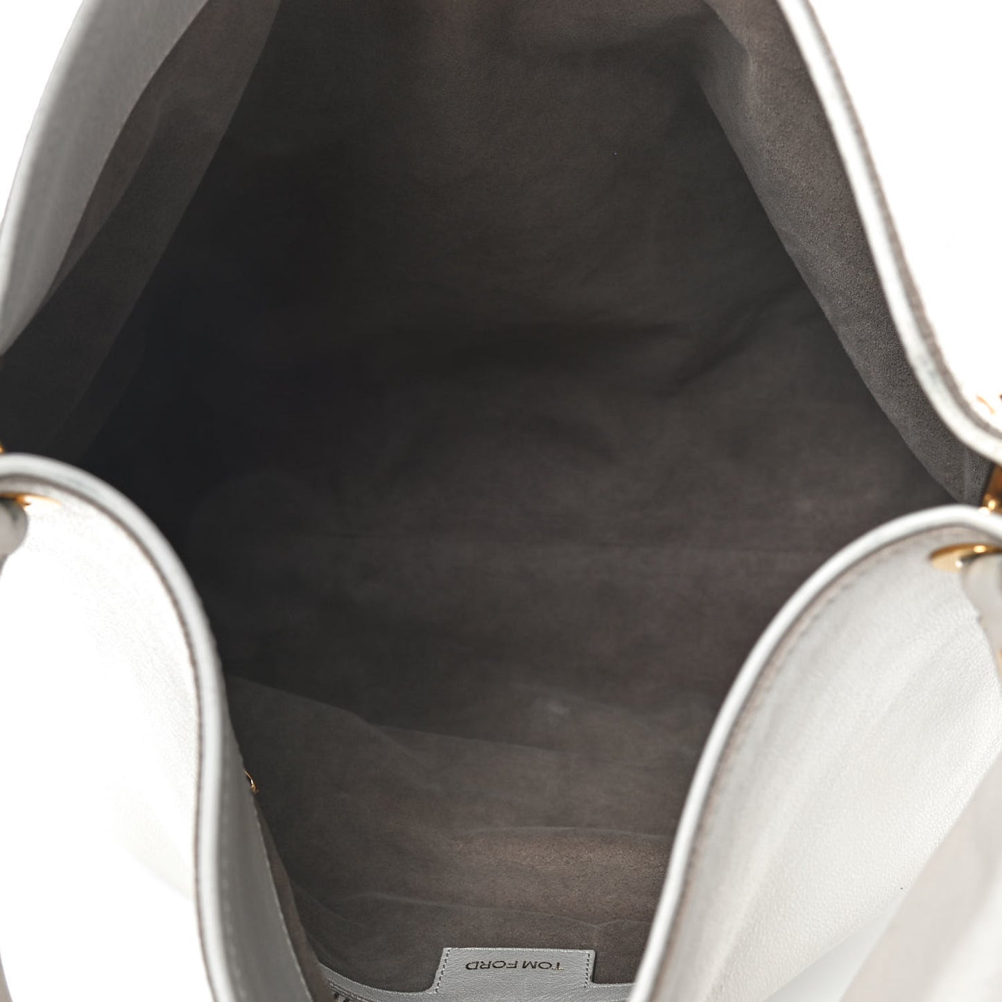 Calfskin Zipper Strap Hobo White
