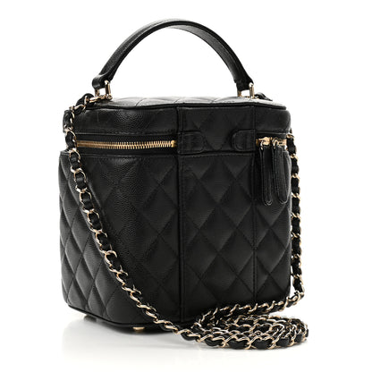Chanel Caviar Quilted Small Top Handle Vanity Case With Chain Black 2 of 10