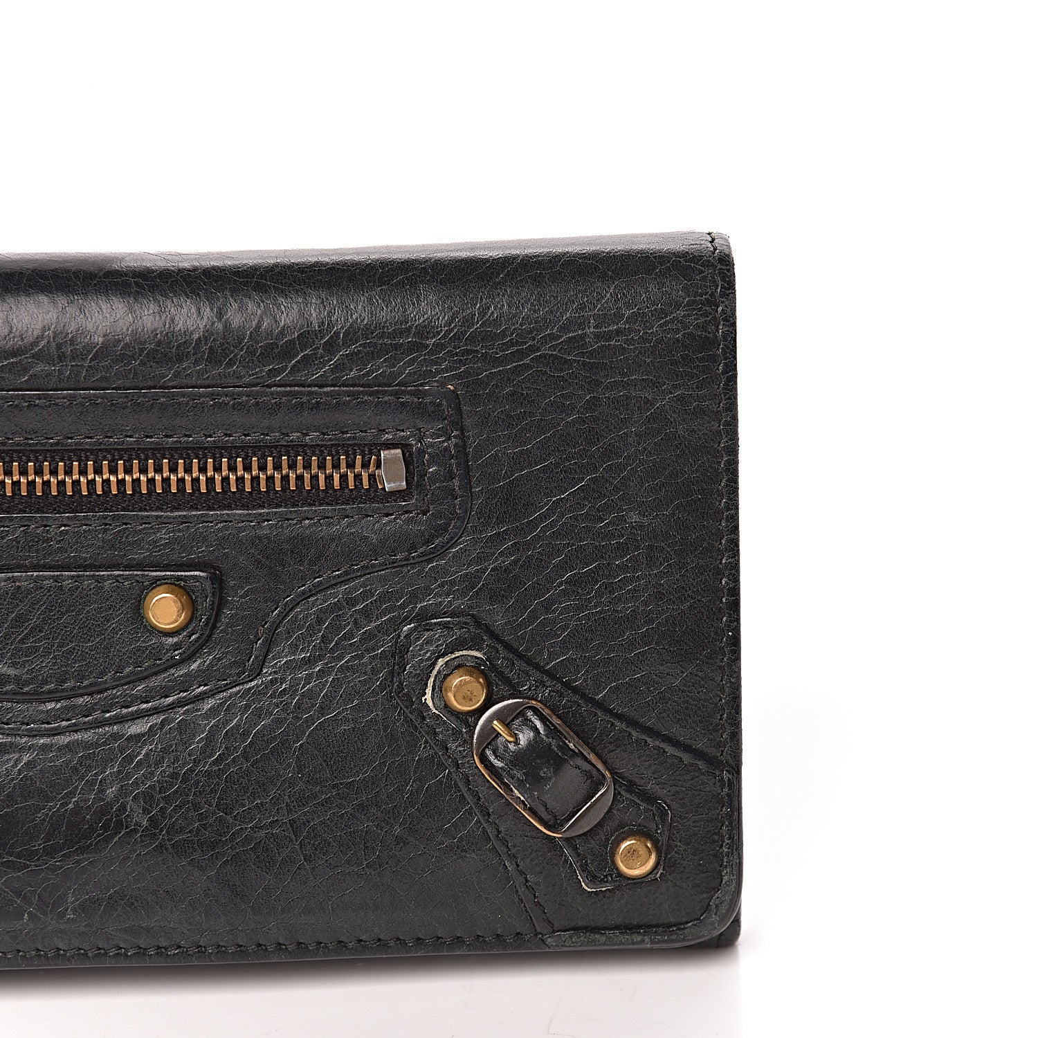 Balenciaga Agneau Classic Gold Hardware Money Wallet Black 10 of 18