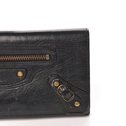 Balenciaga Agneau Classic Gold Hardware Money Wallet Black 10 of 18