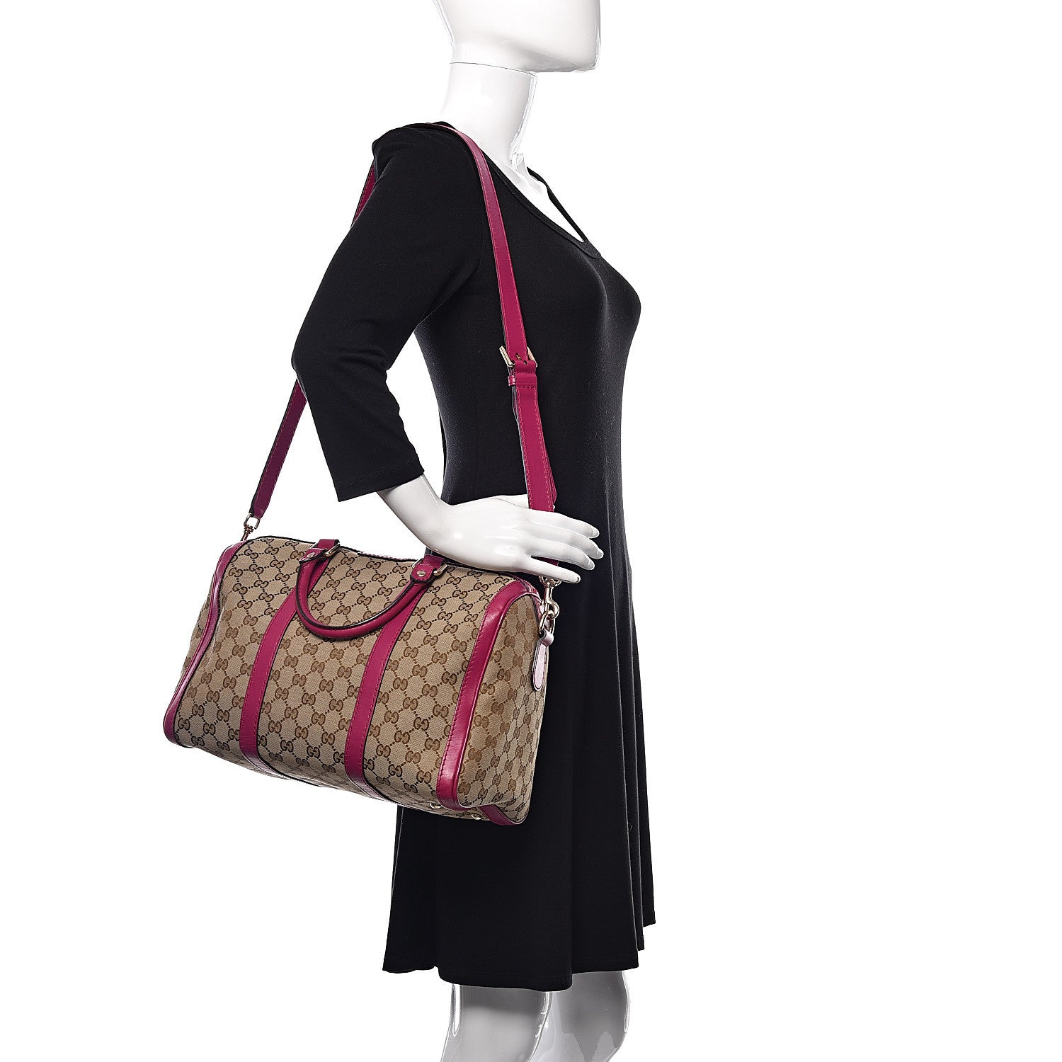 Gucci Monogram Medium Joy Boston Pink 2 of 17