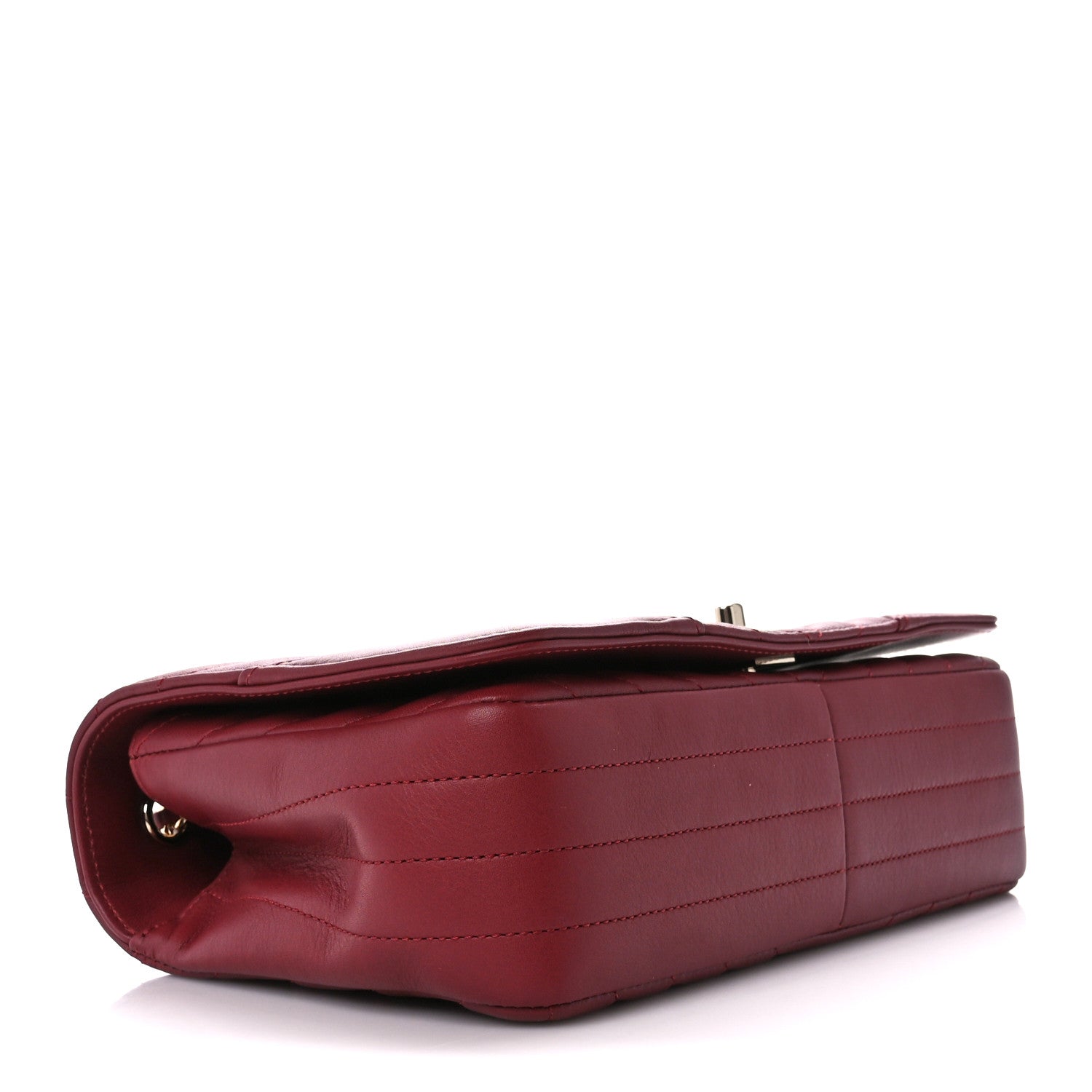 Chanel Calfskin Chevron Quilted Small Statement Flap Burgundy 4 of 12