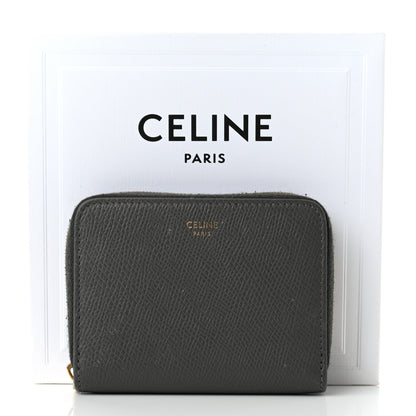 Celine Grained Calfskin Compact Zipped Wallet Grey 10 of 10