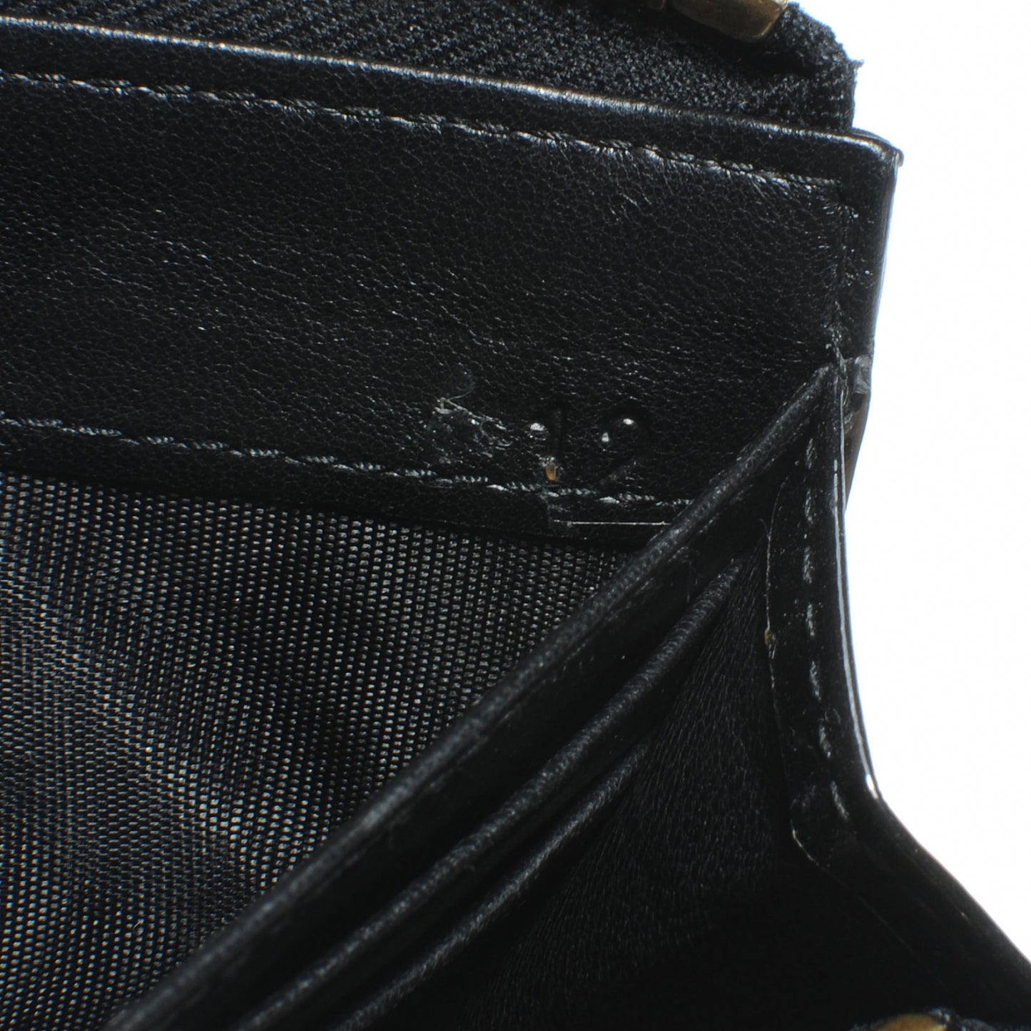 Patent Bow Zip Continental Wallet Black