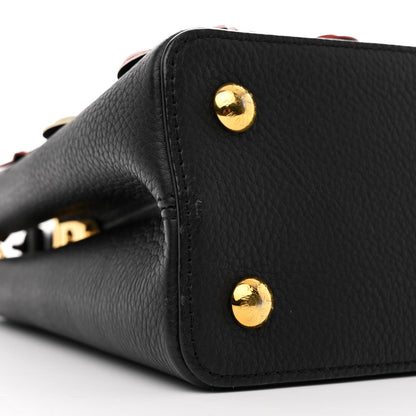 Louis Vuitton Taurillon Blooming Capucines PM Black 9 of 10