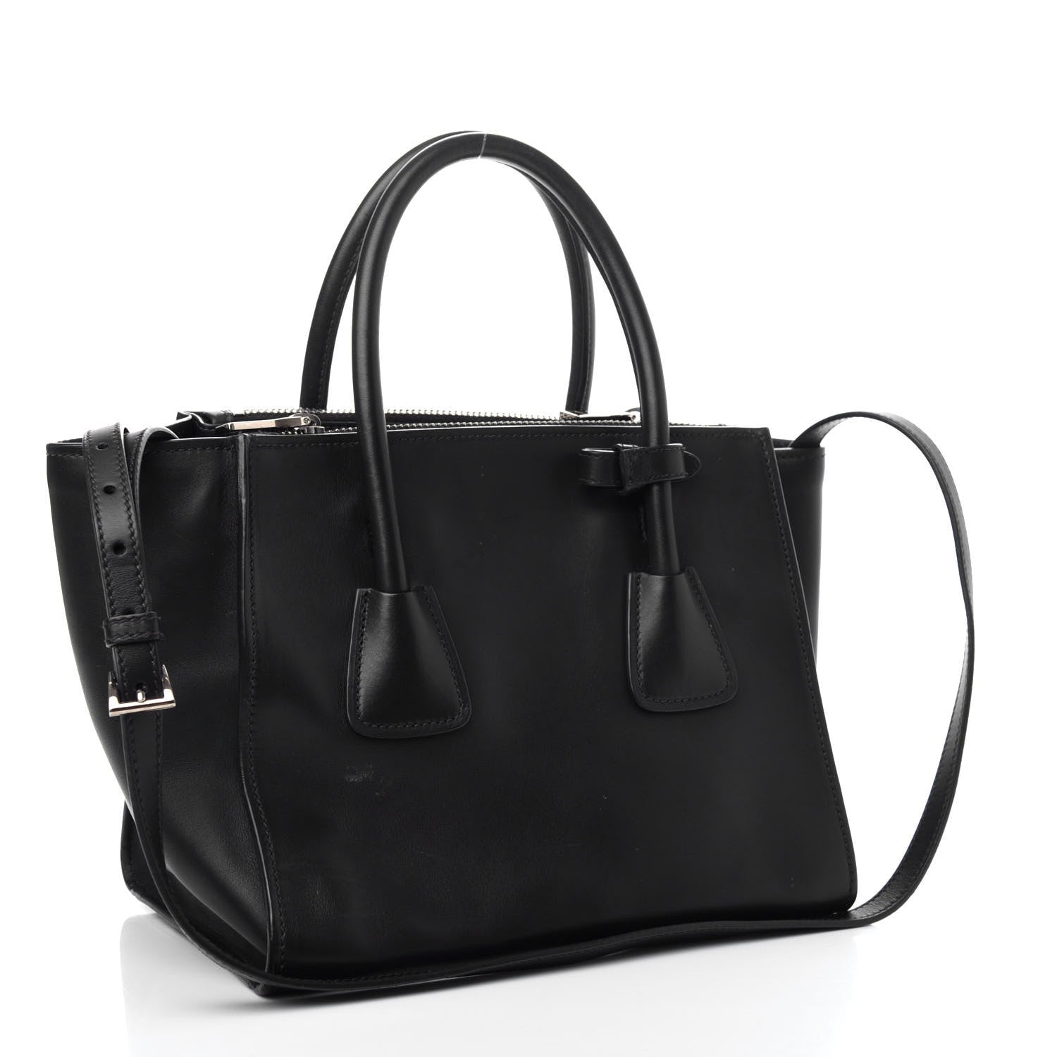 Prada City Calf Twin Pocket Tote Black 3 of 11