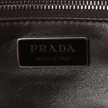 Prada Glossy Calfskin Medium Sound Shoulder Bag Dark Brown 6 of 10