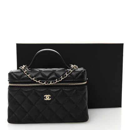 Chanel Caviar Quilted Top Handle Slim Vanity With Chain Black 11 of 11