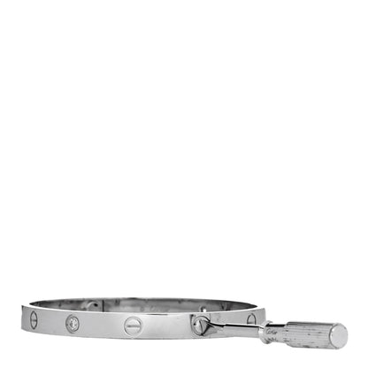 Cartier 18K White Gold 4 Diamond Love Bracelet 19 3 of 10
