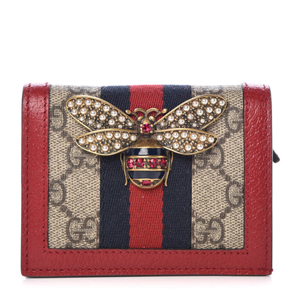 Gucci GG Supreme Monogram Queen Margaret Card Case Red 1 of 7