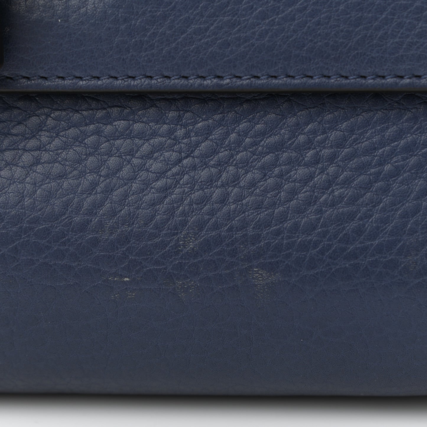 Pebbled Calfskin Medium Miss Bamboo Shoulder Bag Navy