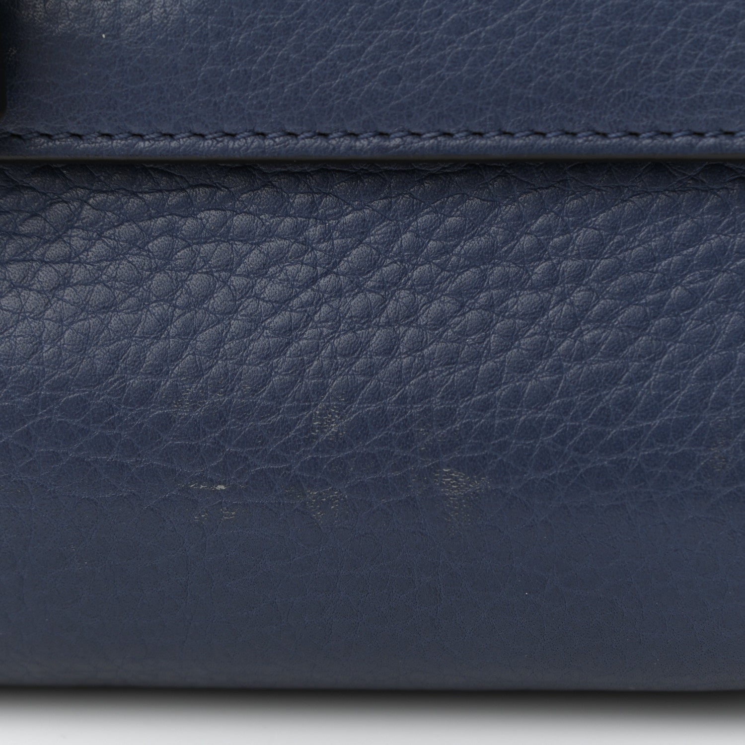 Gucci Pebbled Calfskin Medium Miss Bamboo Shoulder Bag Navy 12 of 12