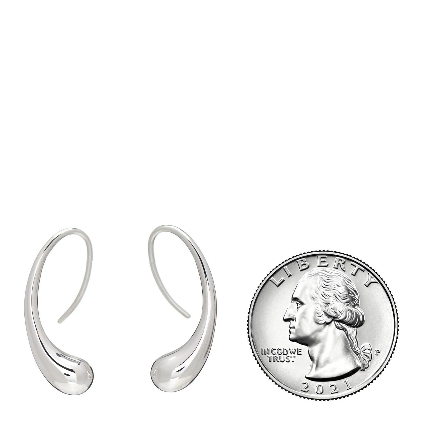 Sterling Silver Elsa Peretti Teardrop Hoop Earrings