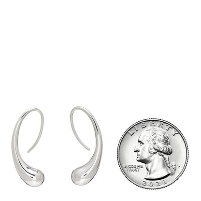 Tiffany Sterling Silver Elsa Peretti Teardrop Hoop Earrings 2 of 4