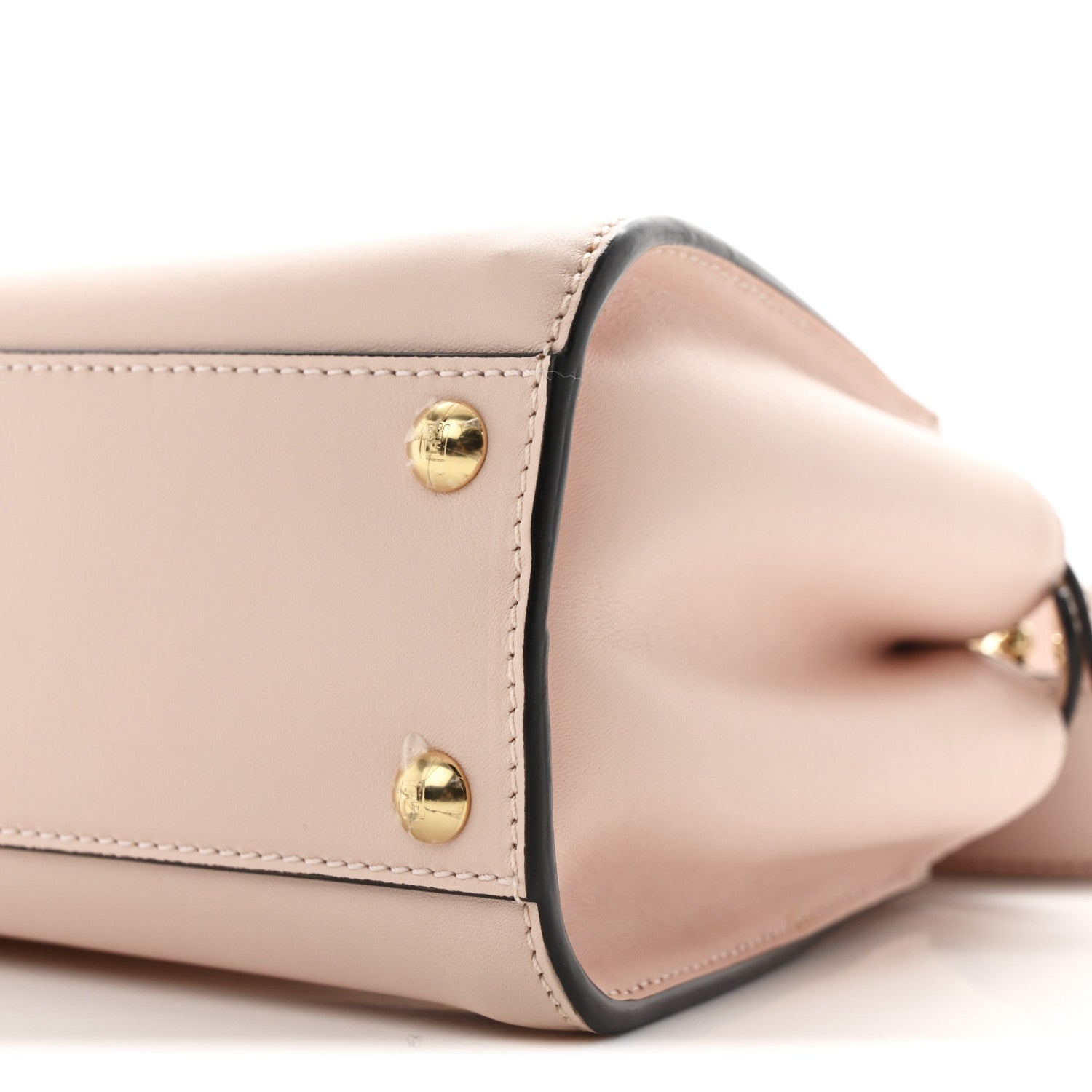 Fendi Vitello Seta Canvas FF Embroidered Mini Peekaboo Iconic Satchel Rosa Confetto 11 of 11