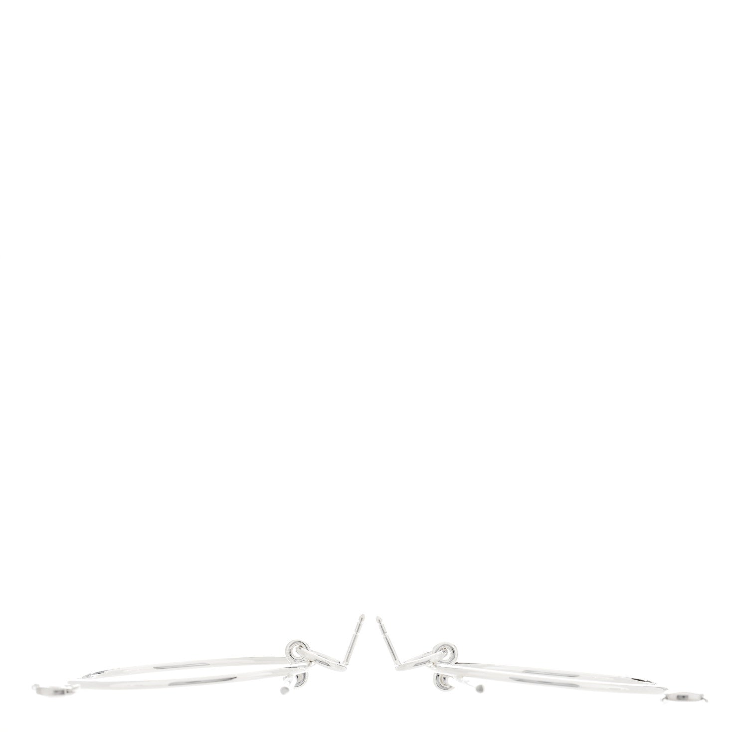 Hermes Sterling Silver MM Loop Earrings 3 of 5